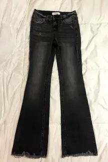 Black Distressed Flare Boot-cut Jeans