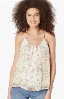 Miss Me Ladies Ivory Floral Cami with Lace Detail