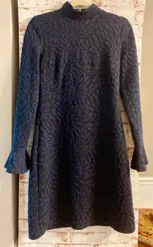 Hutch Midnight Blue Patterned Long Sleeve Dress