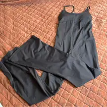 Forever 21 Black Active Flare Strappy Back Jumpsuit