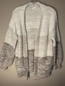 Debut striped oversized open knit acrylic cardigan #679