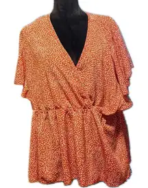 SHEIN curve, Womens 4x v-neckk open sleeve blouse‎