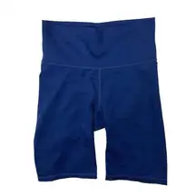 Terez Blue High Rise Wide Waistband High Rise Workout Athletic Bike Short Size S