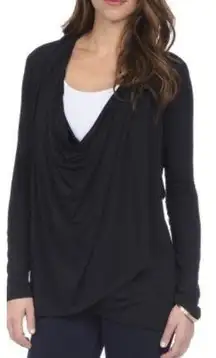 Lysse Drape Wrap Convertible Cowl Wrap Top Black