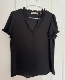 Philosophy Black Buttoned Blouse 