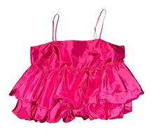 A new day Target magenta bubble ruffle pink tiered blouse women’s size XL