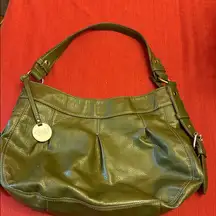 Chaps Green Leather Hobo Bag