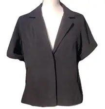 Isabella Rodriguez Black Short Sleeve Jacket Blazer Top With Belt loops Womens L