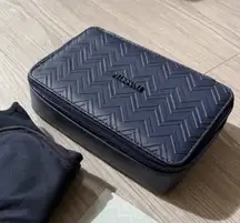 Missoni Navy blue chevron faux leather travel makeup bag Delta exclusive  