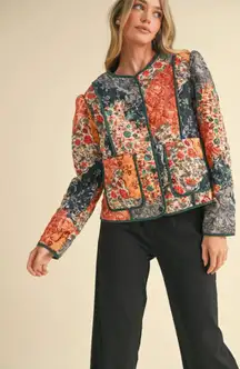 Women's &merci Quilted Patchwork Jacket size M