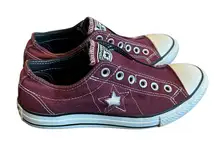 Converse One Star Slip On Sneakers Tennis Shoes Burgundy Classic Flats Size 8.5