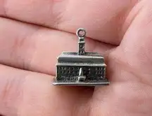 Vintage 800 Silver Heidelberg Germany Castle 3D Pendant Bracelet Charm