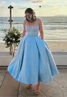 HOUSE OF CB L A-C  'Mademoiselle' Cinderella Blue Tulle Midi Dress NWOT