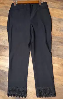 Chico's Black Lace Hem Dress Pants Size 1.5 or Medium