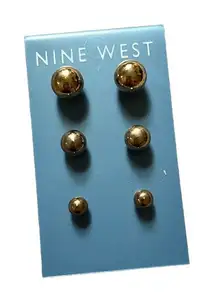 Nine West bundle of ball earrings
