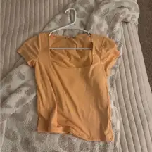 orange square neck top