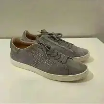 Tod's Trainers Sneakers Womens Beige Suede Studded‎ Low Top Lace Up Size 7.5