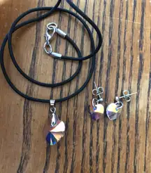 Pierced Heart Necklace & Earrings Set