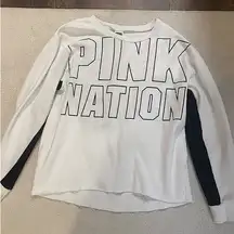 victoria secret pink nation white crewneck