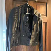 Vegan leather bomber jacket