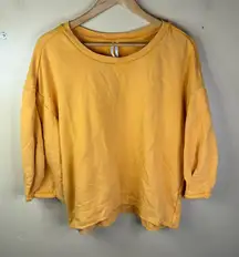 Anthropologie Size Large Dark Mustard Sweatshirt‎ Comfy Outdoor Casual FLAW