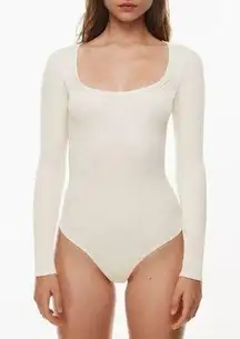 Abercrombie & Fitch Long-Sleeve Cotton-Blend Seamless Fabric Scoopneck Bodysuit