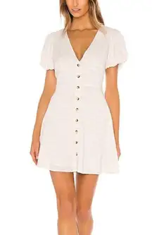 LSpace Sabrina Puff Sleeve Dress Cream Ivory Size XLarge nwt