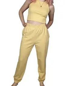 Skatie Salty Blonde Cloudlux Jagger Sweatpants Sunshine Yellow Size M