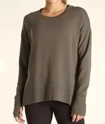 Athleta  Coaster Luxe Sweatshirt Top in Olive Green Gray W-882 Sz S