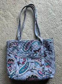 Vera Bradley Tote Bag Blue Makani Paisley pattern Shoulder Bag