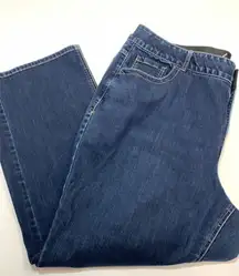 Lane Bryant Womens High Rise Tighter Tummy Tech Straight Jeans Dark Wash Size 24