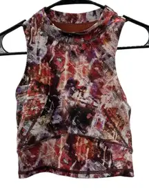 Lululemon‎ Everlux and Mesh Cropped Tank in Urbantricity Multi / Dark Terracotta