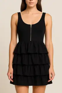 Blaque Label Black Tiered Ruffle Mini Dress Women’s Size Small