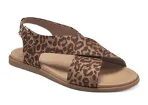 NEW Aerosoles Cele Womens Buckle Sandal Natural Leopard Print Comfort Size 7