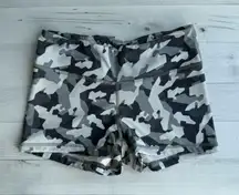 The Barbell Cartel Women’s Camo Gray, Black & White Comp Short 2.5” Size S