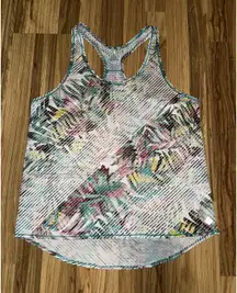 Prana Sleeveless Tank Top Racerback Vented Floral Women's‎ S Pink White