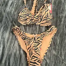 Zebra Print Bikini Set Size M by Xhilaration
