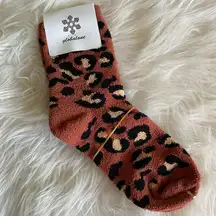 Ladies Ultra Cozy Rust Leopard Luxury Spa Socks Ultra plush cozy socks