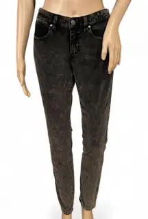 Eileen Fisher Y2K Dark Grey Velvet Skinny Jeans Size 4 Low-rise Stretch 5 Pocket