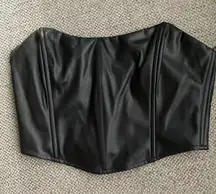 Black Faux Leather Corset