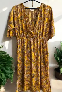 Floral Yellow Dress size L