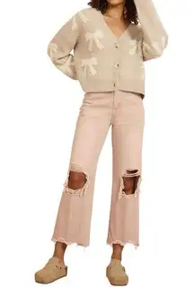Altar’d State Aubrielle Straight Leg Jeans in Mauve 28