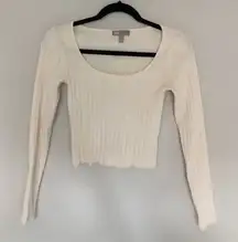 ✨scoop neck long sleeve sweater in fine knit rib✨