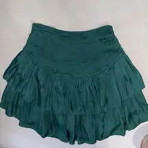 Entro Dark Green Tiered Mini Skirt shorts Med Rn 120978