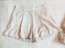 Suede Cream Shorts