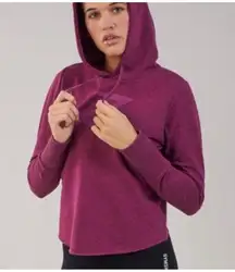 Gymshark Cross Back Hooded Cropped Sweatshirt Size XS Deep Plum