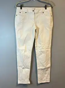 Kenneth Cole Jeans White Skinny Denim Sz 6P EUC Designer 5 Pocket Zipper