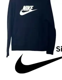 Nike Women's Black Hoodie with White Logo