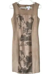 faux suede snakeskin sheath dress tan/black