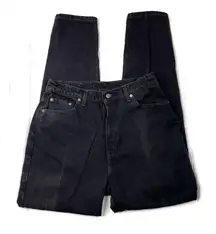 Vintage Levi’s Black 521 Tapered Leg Stiff Denim Mom Jeans TALL